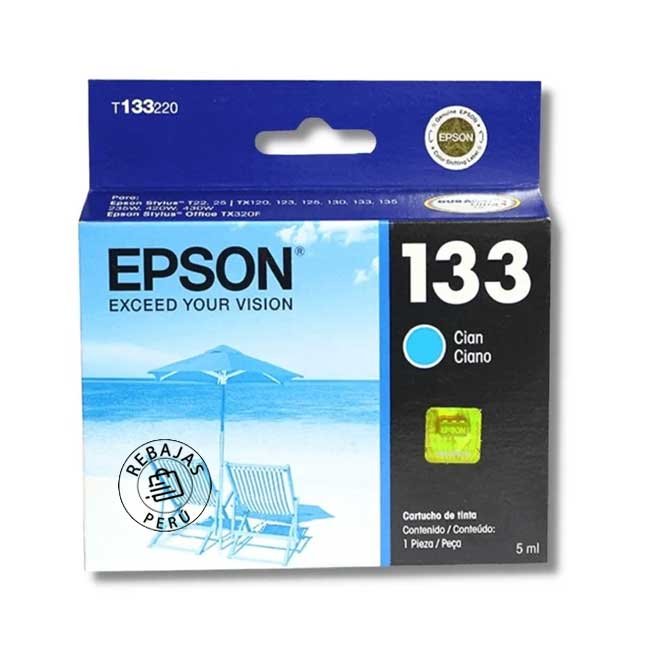 Tinta Epson T133220-AL Cyan Original | Alto rendimiento y calidad