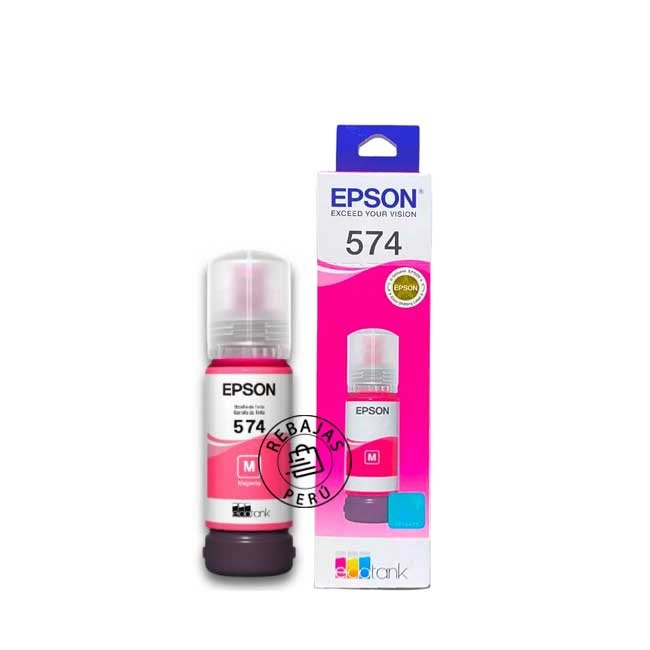 Botella Epson 574 Magenta T574320-AL Original para Impresoras L8050 