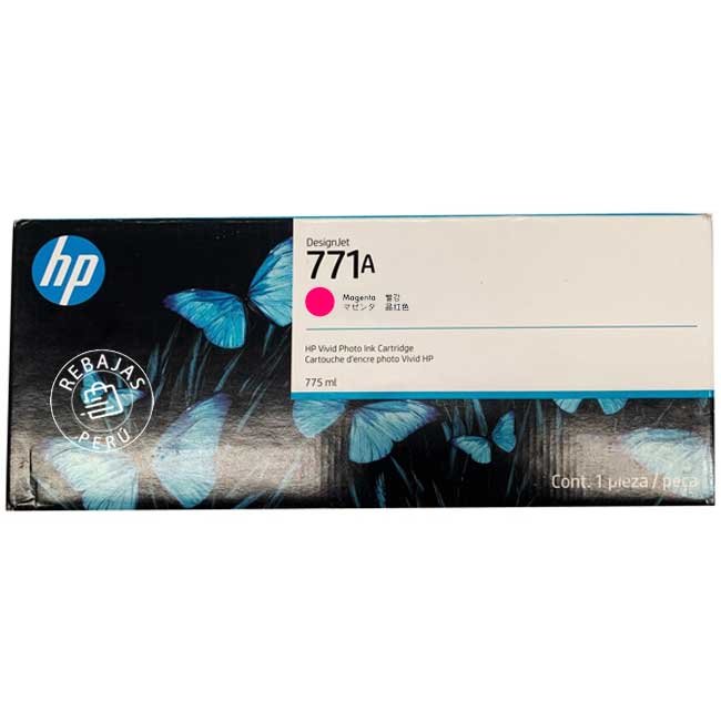 Tinta HP B6Y17A 771A Magenta 775ml Original (CE039A) Alta Calidad