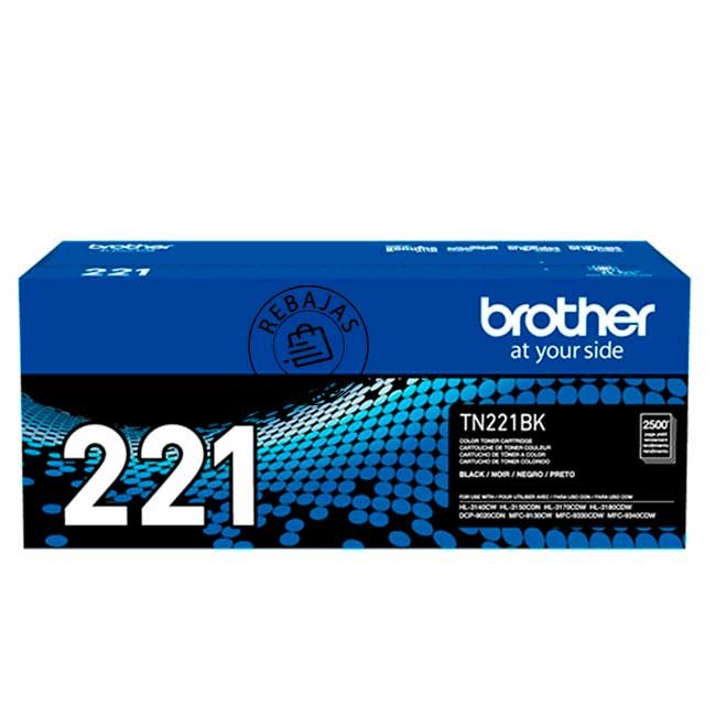 Tóner Brother TN-221BK Negro Original para Impresoras Brother 2500 Páginas