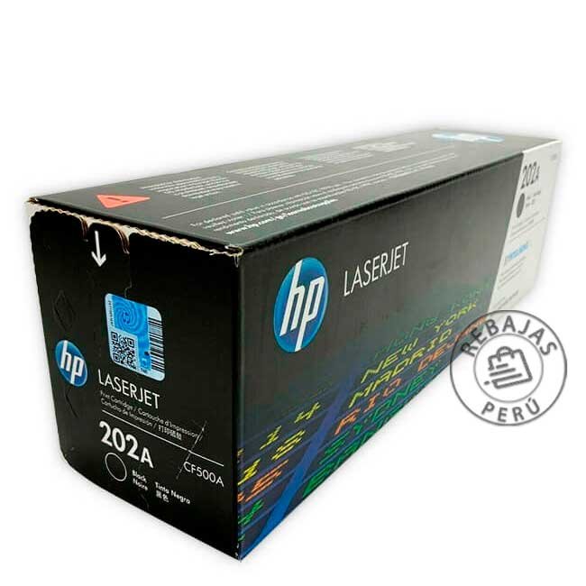 Tóner HP 202A CF500A Original Negro 1400 Páginas Compatible Color LaserJet Pro M254, M280 y M281