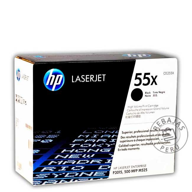 Toner HP 55X CE255X Negro para LaserJet P3015 y Pro M521/M525