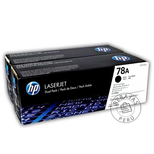 Toner HP 78AD CE278AD Negro Dual Pack – LaserJet P1566, P1606, M1536