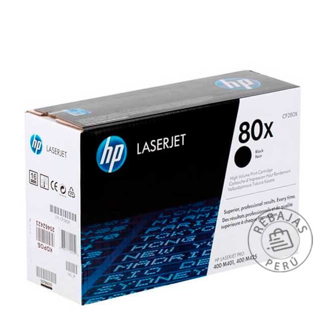 Tóner HP 80X CF280X Original Negro 6900 Páginas