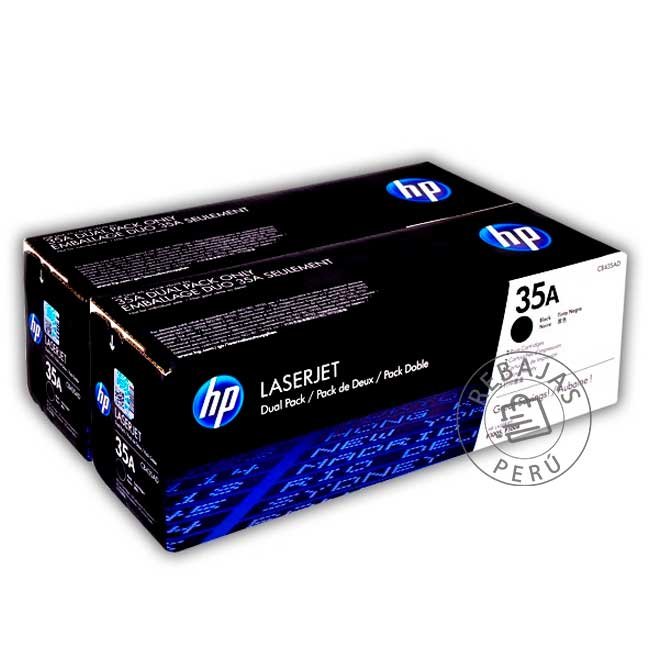 Tóner HP CB435AD 35AD Negro Original Dúo para LaserJet P1005 P1006