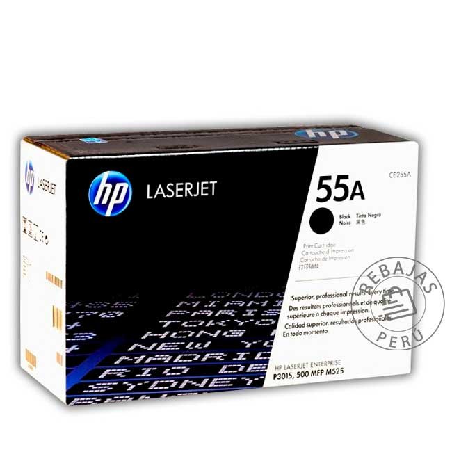 Tóner HP CE255A 55A Negro Original para LaserJet P3015 M525
