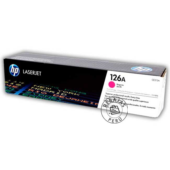Tóner hp ce313a 126a magenta original para laserjet cp1025 1000 páginas