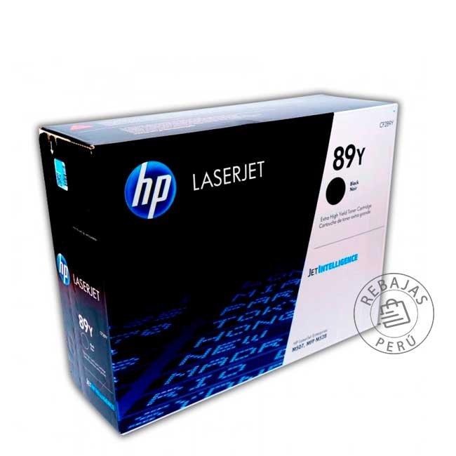 tóner hp cf289y 89y negro original 20000 páginas laserjet enterprise