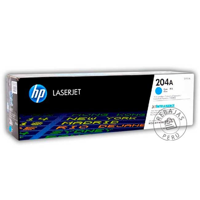 Tóner HP CF511A 204A Cian Original para LaserJet Pro M154