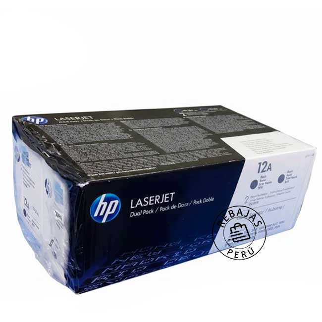 Tóner HP Q2612AD Negro Original Pack Doble 4000 Páginas