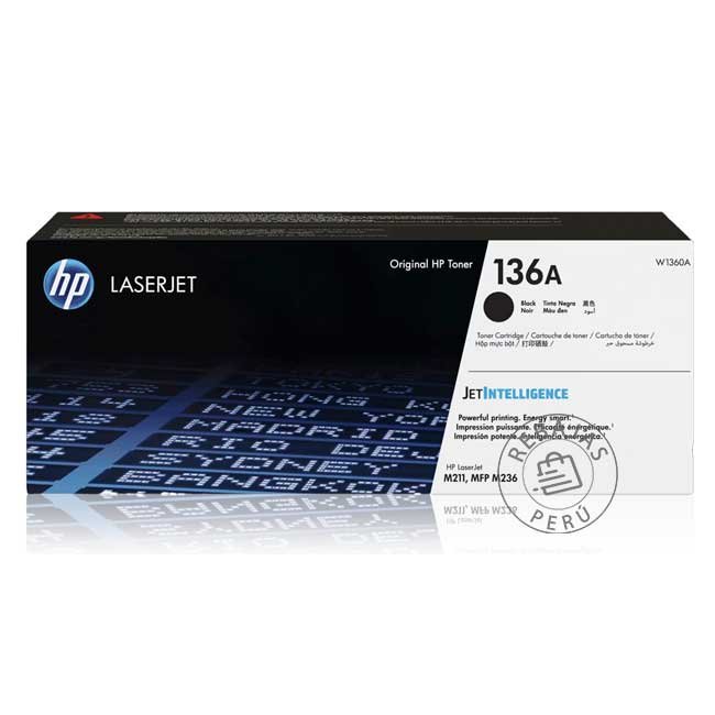 Tóner HP W1360A 136A Negro Original para LaserJet M211 M236