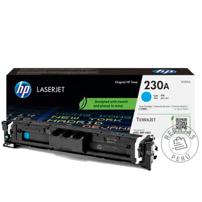 Toner HP W2301A 230A Cyan Original para Color LaserJet Pro 4203 4303