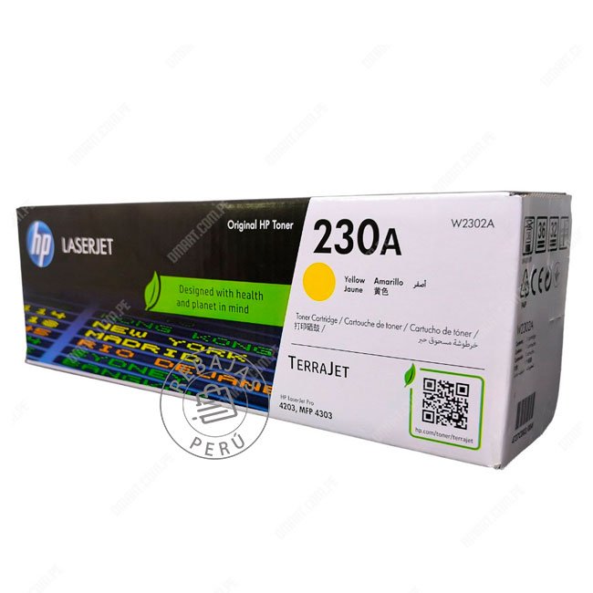 Toner HP W2302A 230A Amarillo Original para Color LaserJet Pro 4203 4303