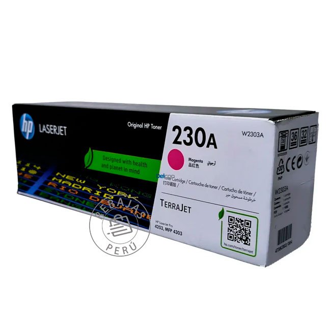 Toner HP W2303A 230A Magenta Original para Color LaserJet Pro 4203 4303