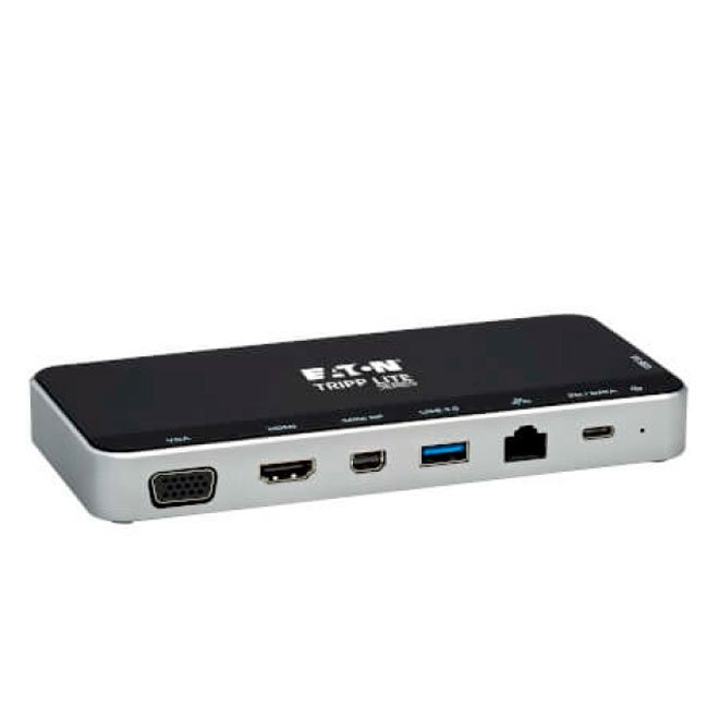 Estación de Acoplamiento USB-C Tripp-Lite 4K HDMI/DP/VGA/Ethernet con Carga PD 60W