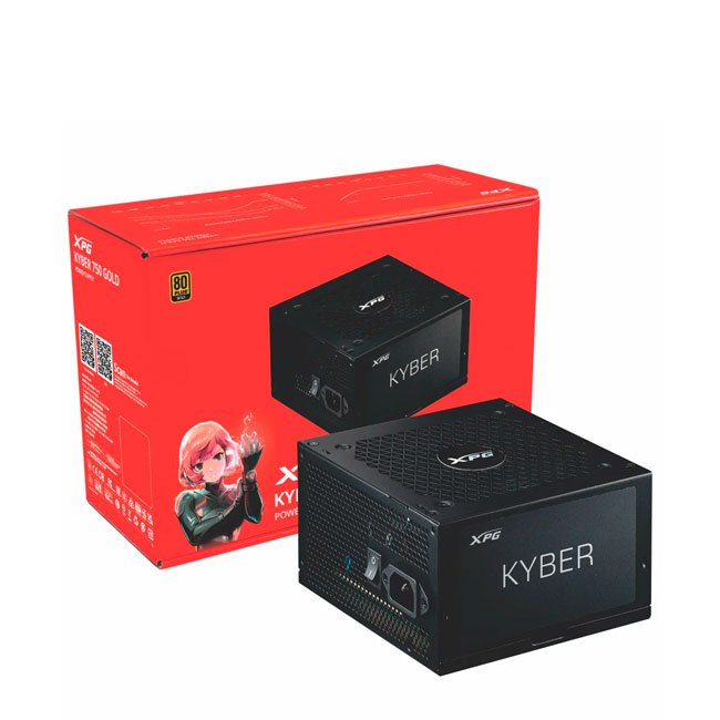 Fuente de Poder XPG KYBER 750W 80+ GOLD ATX 3.0 Modular – KYBER750G-BKCUS
